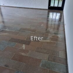 Polering og slibning af ølandsfliser efter