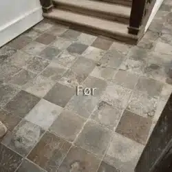 Polering af 400 år gammelt stengulv