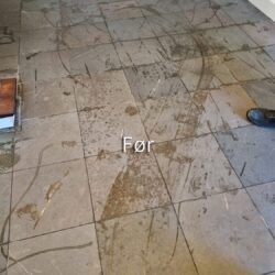 Diamantpolering af ølandfliser i privat villa